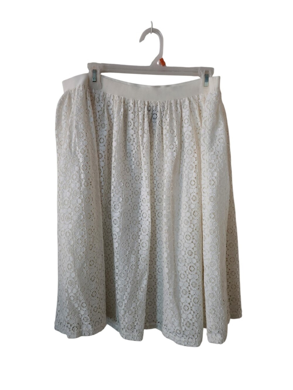 Chaps White Lace A Line Skirt